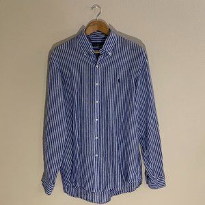 Ralph Lauren Blue Striped Dress Shirt